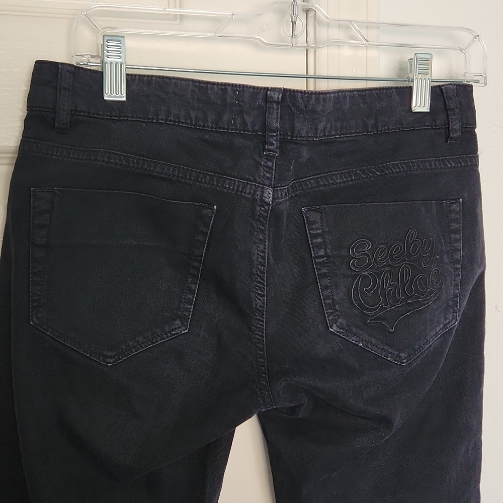 See By Chloe Black Slim Straight Leg Ankle Jeans Size 26